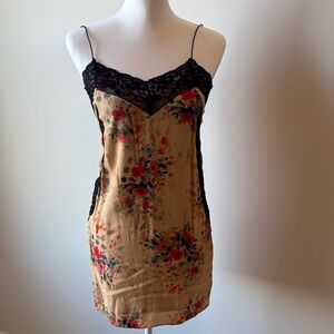 Zara Floral Mini Dress with Black Lace